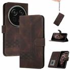 For Sharp Aquos R9 Pro Cubic Skin Feel Flip Leather Phone Case(Brown) - 1