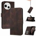 For Sharp Aquos Sense9 Cubic Skin Feel Flip Leather Phone Case(Brown) - 1