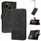For Sharp Aquos R10 Cubic Skin Feel Flip Leather Phone Case(Black) - 1