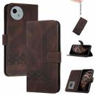For Sharp Aquos wish5 Cubic Skin Feel Flip Leather Phone Case(Brown) - 1