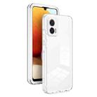 For Motorola Moto Edge 30 Neo 3 in 1 Clear TPU Color PC Frame Phone Case(White) - 1