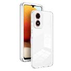 For Motorola Moto G04 3 in 1 Clear TPU Color PC Frame Phone Case(White) - 1