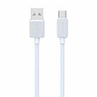 USAMS US-SJ688 USB to USB-C / Type-C 3A Striped Fast Charge Data Cable, Length:1m(Blue) - 1