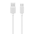 USAMS US-SJ688 USB to USB-C / Type-C 3A Striped Fast Charge Data Cable, Length:1m(White) - 1