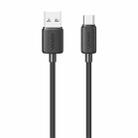 USAMS US-SJ688 USB to USB-C / Type-C 3A Striped Fast Charge Data Cable, Length:1m(Black) - 1
