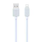 USAMS US-SJ689 USB to 8 Pin 2.4A Striped Fast Charge Data Cable, Length:1m(Blue) - 1