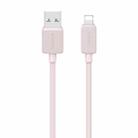 USAMS US-SJ689 USB to 8 Pin 2.4A Striped Fast Charge Data Cable, Length:1m(Pink) - 1