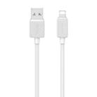 USAMS US-SJ689 USB to 8 Pin 2.4A Striped Fast Charge Data Cable, Length:1m(White) - 1