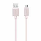 USAMS US-SJ690 USB to Micro USB 2A Striped Fast Charge Data Cable, Length:1m(Pink) - 1