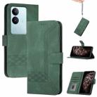 For vivo V29 5G Global/V29 Pro Cubic Skin Feel Flip Leather Phone Case(Green) - 1