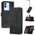 For vivo V29e 5G Global/Y200 5G Global Cubic Skin Feel Flip Leather Phone Case(Black) - 1