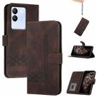 For vivo V29e 5G Global/Y200 5G Global Cubic Skin Feel Flip Leather Phone Case(Brown) - 1