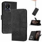 For vivo Y02A 4G/Y02 4G/Y11 2023/Y02t Cubic Skin Feel Flip Leather Phone Case(Black) - 1