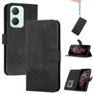 For vivo Y03 4G Global Cubic Skin Feel Flip Leather Phone Case(Black) - 1
