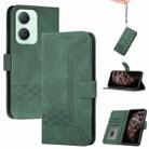 For vivo Y03 4G Global Cubic Skin Feel Flip Leather Phone Case(Green) - 1