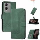 For vivo Y17s 4G Global/Y28 5G India Cubic Skin Feel Flip Leather Phone Case(Green) - 1