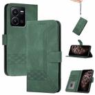 For vivo Y35 4G Global/Y22s 4G Global Cubic Skin Feel Flip Leather Phone Case(Green) - 1