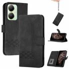 For vivo Y27 4G Global Cubic Skin Feel Flip Leather Phone Case(Black) - 1