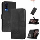 For vivo Y53s 4G/Y51a/Y33 4G Cubic Skin Feel Flip Leather Phone Case(Black) - 1