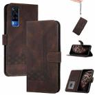 For vivo Y53s 4G/Y51a/Y33 4G Cubic Skin Feel Flip Leather Phone Case(Brown) - 1