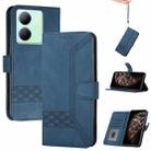 For vivo Y36 5G Global/Y36 4G Global Cubic Skin Feel Flip Leather Phone Case(Blue) - 1