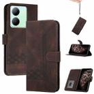For vivo Y36 5G Global/Y36 4G Global Cubic Skin Feel Flip Leather Phone Case(Brown) - 1