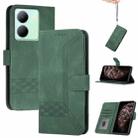 For vivo Y27 5G/Y36 4G Global Cubic Skin Feel Flip Leather Phone Case(Green) - 1