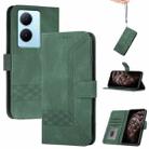 For vivo Y78+ 5G Global/Y78 5G Global Cubic Skin Feel Flip Leather Phone Case(Green) - 1