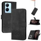 For vivo V29 Lite Cubic Skin Feel Flip Leather Phone Case(Black) - 1