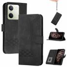 For vivo Y100 5G Global Cubic Skin Feel Flip Leather Phone Case(Black) - 1