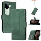 For vivo iQOO Z9s / V40e India Cubic Skin Feel Flip Leather Phone Case(Green) - 1