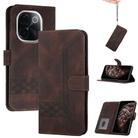 For vivo iQOO Z9s Pro / T3 Pro 5G India Cubic Skin Feel Flip Leather Phone Case(Brown) - 1