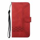 For vivo Y300 / vivo V40 Lite 4G / 5G IDN Cubic Skin Feel Flip Leather Phone Case(Red) - 3
