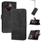 For vivo V30e Cubic Skin Feel Flip Leather Phone Case(Black) - 1