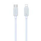 USAMS US-SJ692 USB-C / Type-C to 8 Pin 30W Striped Fast Charge Data Cable, Length:1m(Blue) - 1