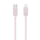 USAMS US-SJ692 USB-C / Type-C to 8 Pin 30W Striped Fast Charge Data Cable, Length:1m(Pink) - 1