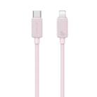 USAMS US-SJ697 USB-C / Type-C to 8 Pin 30W Striped Fast Charge Data Cable, Length:2m(Pink) - 1
