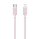 USAMS US-SJ702 USB-C / Type-C to 8 Pin 30W Striped Fast Charge Data Cable, Length:3m(Pink) - 1