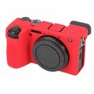 For Sony ILCE-6700 / A6700 Litchi Texture Soft Silicone Protective Case(Red) - 1