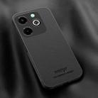 For Infinix Hot 40i HUIYI Leather MagSafe Magnetic Phone Case(Black) - 1