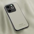 For Infinix Hot 40i HUIYI Leather MagSafe Magnetic Phone Case(White) - 1
