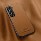 For Infinix Hot 50 5G HUIYI Leather Magnetic Phone Case(Brown) - 1