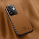 For Infinix Zero 30 4G HUIYI Leather Magnetic Phone Case(Brown) - 1