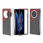 For vivo X Fold3 All-inclusive Decal Carbon Fiber Texture Protective Phone Case(Gray Red) - 1