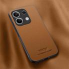For Redmi Note 13 Pro 4G HUIYI Leather Magnetic Phone Case(Brown) - 1