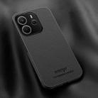 For Redmi Note 14 4G 163.25mm HUIYI Leather Magnetic Phone Case(Black) - 1