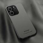 For Redmi Note 14 4G 163.25mm HUIYI Leather Magnetic Phone Case(Grey) - 1
