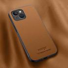 For iPhone 14 HUIYI Leather Magnetic Phone Case(Brown) - 1