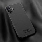 For iPhone 16 Plus HUIYI Leather Magnetic Phone Case(Black) - 1