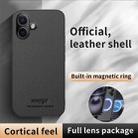 For iPhone 16 HUIYI Leather Magnetic Phone Case(Blue) - 2